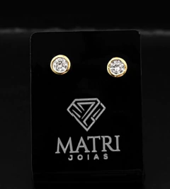 BRINCO REDONDO ZIRCÔNIA 5mm (PAR) - Banhado a Ouro 18k