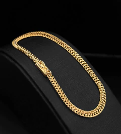 PULSEIRA GRUMET LACRAIA (4mm) FECHO GAVETA - Banhada a Ouro 18k