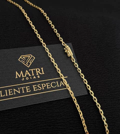 CORRENTE CADEADO (3mm) FECHO CANHÃO - Banhada a Ouro 18k