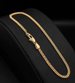 PULSEIRA GRUMET DUPLA (2mm) FECHO TRADICIONAL - Banhada a Ouro 18k