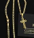 CORRENTE PIASTRINI (3mm) + PINGENTE CRUZ VAZADA - Banhado a Ouro 18k - comprar online