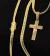 CORRENTE GRUMET FLAT DETALHADA (6mm) + COM FACE DE CRISTO CRAVEJADA EM ZIRCÔNIAS - Banhada a Ouro 18k