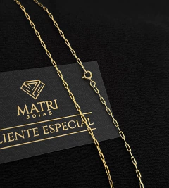 CORRENTE CADEADO LAMINADO (2mm) FECHO TRADICIONAL - Banhada a Ouro 18k