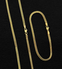 CORRENTE + PULSEIRA GRUMET LACRAIA (3mm) FECHO TRADICIONAL - Banhada a Ouro 18k - comprar online