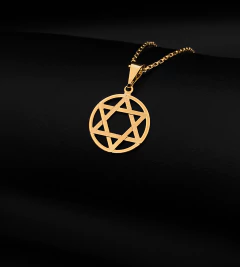 PINGENTE ESTRELA DE DAVI PEQUENO (3x2cm) - Banhado a Ouro 18k