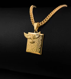 PINGENTE PAI NOSSO E ESPIRITO SANTO (1x2cm) - Banhado a Ouro 18k