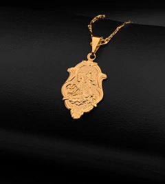 PINGENTE MOLDURA SÃO JORGE PEQUENO (3x1.5cm) - Banhado a Ouro 18k