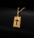 PINGENTE PLAQUINHA CRUZ DETALHADA (3x1.5cm) - Banhado a Ouro 18k