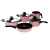 JOGO DE PANELA TEFLON COMBINADO ROSA BEBE 5 PEÇAS COM TAMPA DE VIDRO - comprar online
