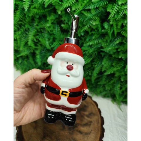 PORTA SABONETE LIQUIDO PAPAI NOEL VERMELHO E BRANCO 19cm