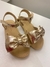 Sandália Infantil Feminina Dourada com Laço – Conforto Elegância Alta Qualidade – Sandália Laço La Belle