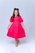 Vestido babado onbro em sarja