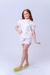 Conjunto Infanto Juvenil Menina – Camisa Bordada e Short Branco Elegante em Sarja - comprar online