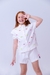 Conjunto Infanto Juvenil Menina – Camisa Bordada e Short Branco Elegante em Sarja