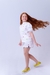Conjunto Infanto Juvenil Menina – Camisa Bordada e Short Branco Elegante em Sarja - loja online