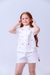 Imagem do Conjunto Infanto Juvenil Menina – Camisa Bordada e Short Branco Elegante em Sarja