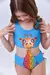 Maiô feminino infanto juvenil com estampa de girafa, ideal para crianças.