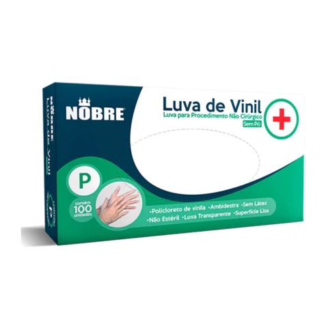 Luva p/ Procedimento Vinil 100unds Sem Pó - Nobre