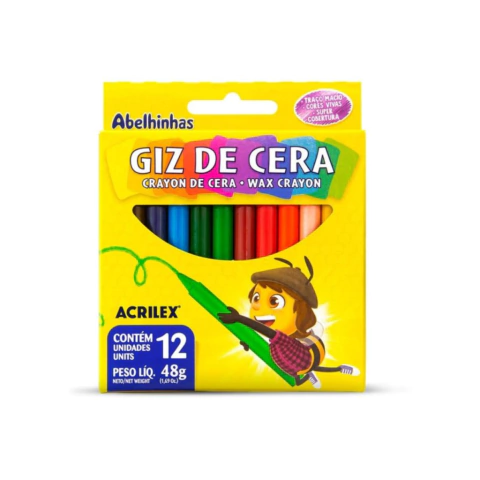 Giz de Cera com 12 Cores