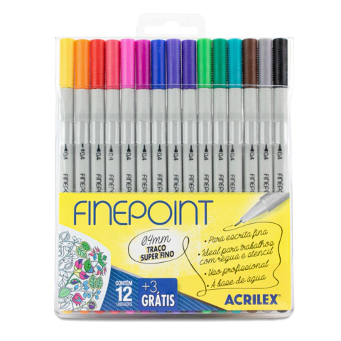 Caneta Fine Point 0,4mm - Acrilex