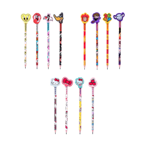 Lápis Grafite Hb com Borracha Personagens - Leo e Leo