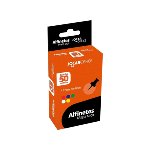 Alfinete Taça Colorido de Mapa 50unds - Leo e Leo