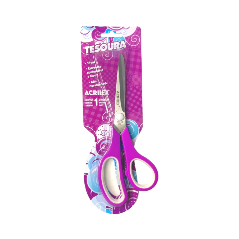 Tesoura Multiuso 19cm Cabo Roxo - Acrilex