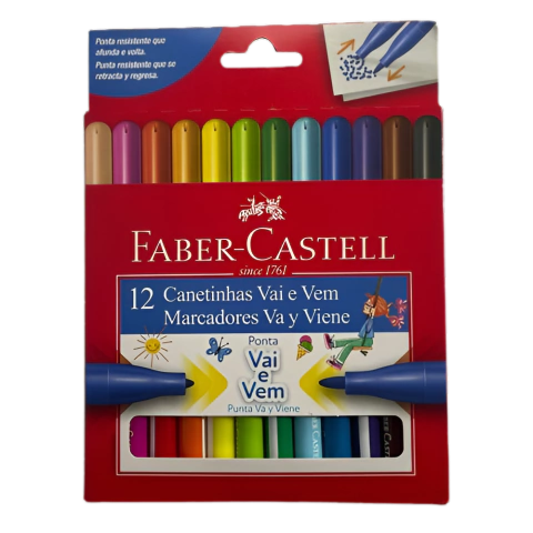 Hidrocor com 12 Cores Vai e Vem - Faber Castell