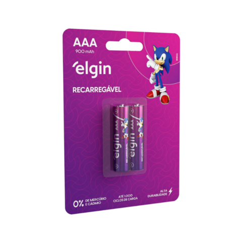 Pilha AAA Recarregável c/ 02unds Elgin