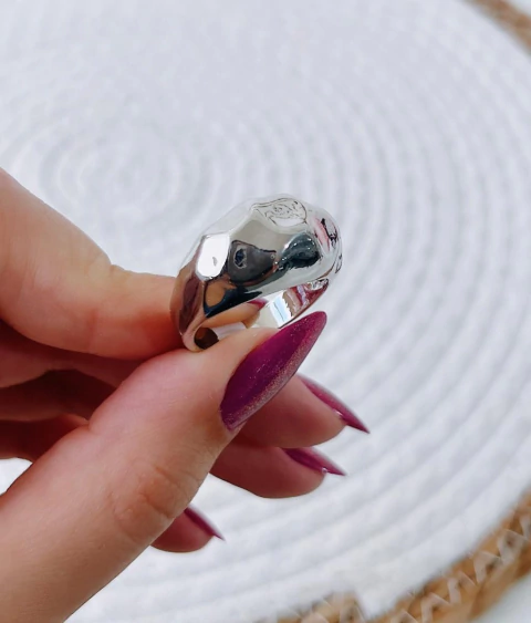 Anel Trabalhado Prateado