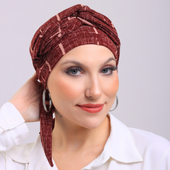 Lenço de Cabeça Turbante Lena - Bordo