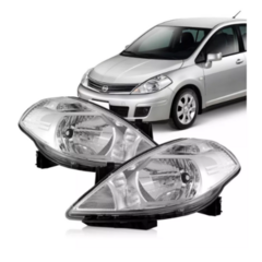 FAROL DIREITO NISSAN TIIDA 07/13 CRISTAL TYC (TIFAD0370) - LLKAR AUTO PEÇAS