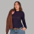 Blusa de manga longa azul marinho de tricot