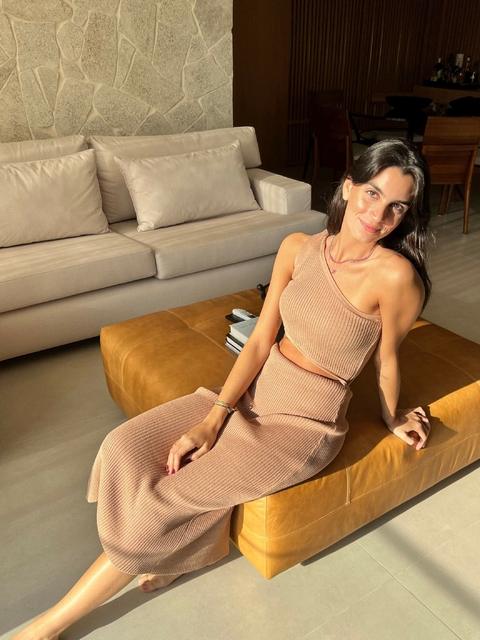 Vestido style de tricot canelado