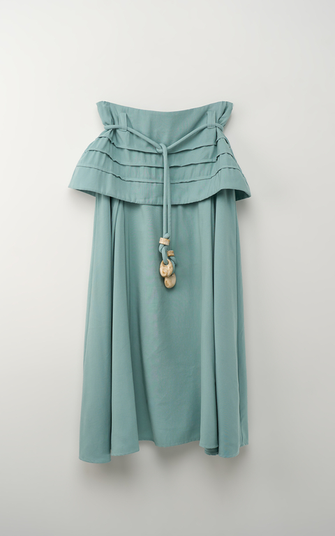 SAIA MIDI COM PALA E DETALHES DE NERVURAS ELISE