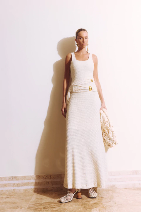 VESTIDO MIDI COM CINTO DUPLO KANSAS