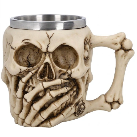 Vaso Taza Mug Vikingo Calavera 3D Acero Inoxidable MGH-0221