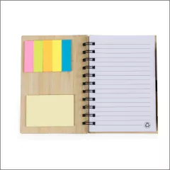 Bloco de anotação ecológico c/ capa de bambu + caneta de bambu (Ambos personalizados) na internet