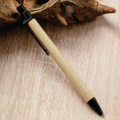 Caneta ecológica papelão personalizada com clip colorido - loja online