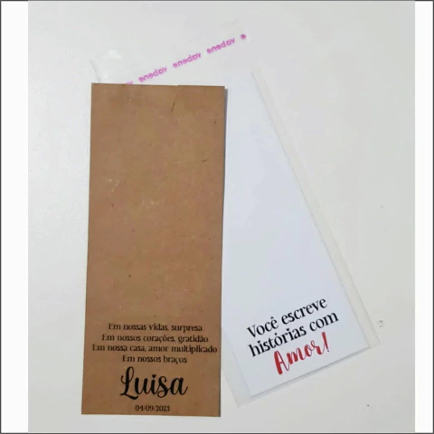 Cartão para chaveiro personalizado com corte superior + saquinho abre e fecha (100 un) - comprar online