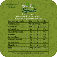 Ácido Cítrico Anidro 500g - D&A Naturals