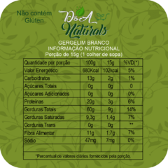 Gergelim Branco Despeliculado 1kg - D&A Naturals