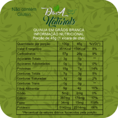 Quinoa em Grãos Branca 2kg - D&A Naturals
