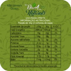 Uva Passa Preta Sem Semente 2kg - D&A Naturals