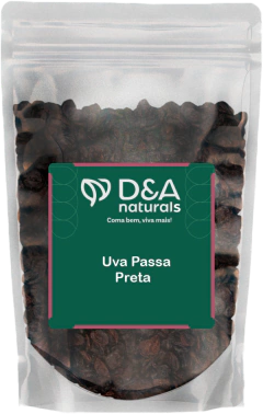 Uva Passa Preta Sem Semente 500g - D&A Naturals