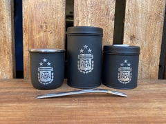 Set Negro de 3 (Mate + Yerbera + Azucarera)