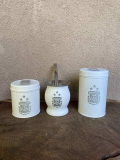 Set Blanco de 3 (Mate + Yerbera + Azucarera) - comprar online