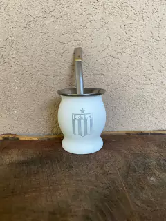 Mate Blanco de Acero Grabado + Bombilla en internet