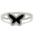 Anillo Mariposa Con Borde Plateado