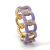 Anillo Cadena Con Esmalte Dorado